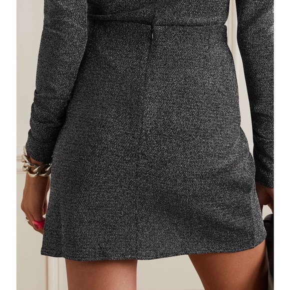 NWT Marant Etoile Bergen draped metallic stretch-jersey mini skirt - Picture 2 of 5